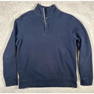 Brooks Brothers Red Fleece Mens medium navy blue quarter zip sweater Pullover M